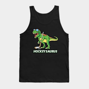 Hockeysaurus Dinosaur Ice Hockey Trex Kids Boys Ice Hockey Tank Top